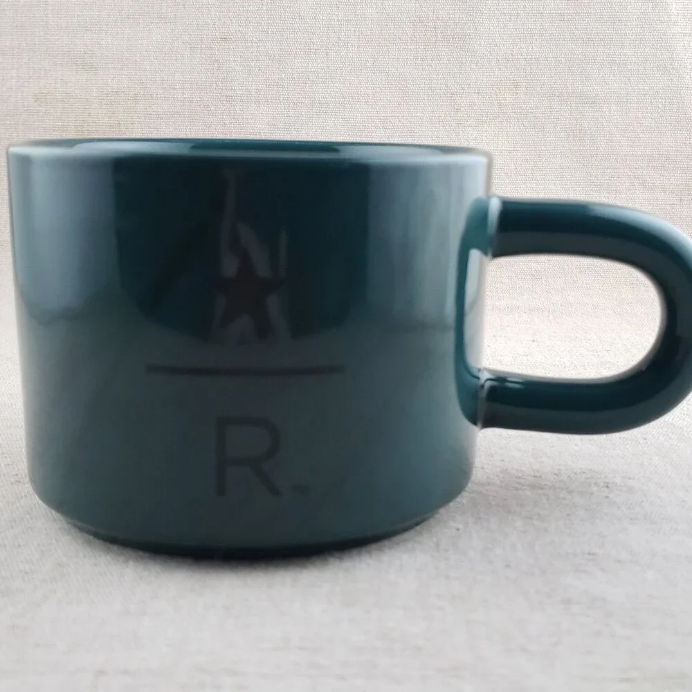 RARE 2019 Starbucks Reserve Matte & Glossy Green Coffee Mug Set *SAMPLES*